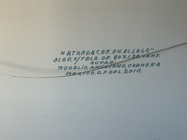 Horizontal reverse inscription for Arboleda II by Rogelio Anguiano Cabrera