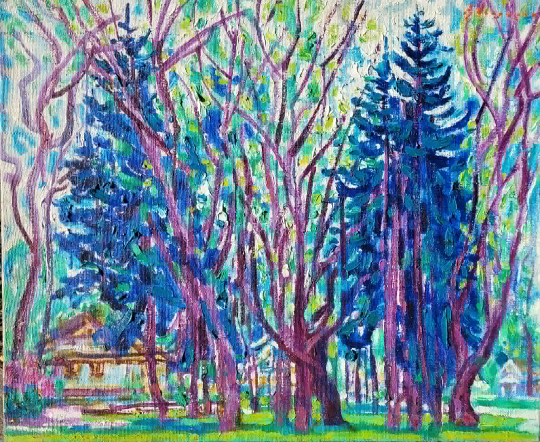 Blue Evergreens by Alexandre Evgrafov — original artwork