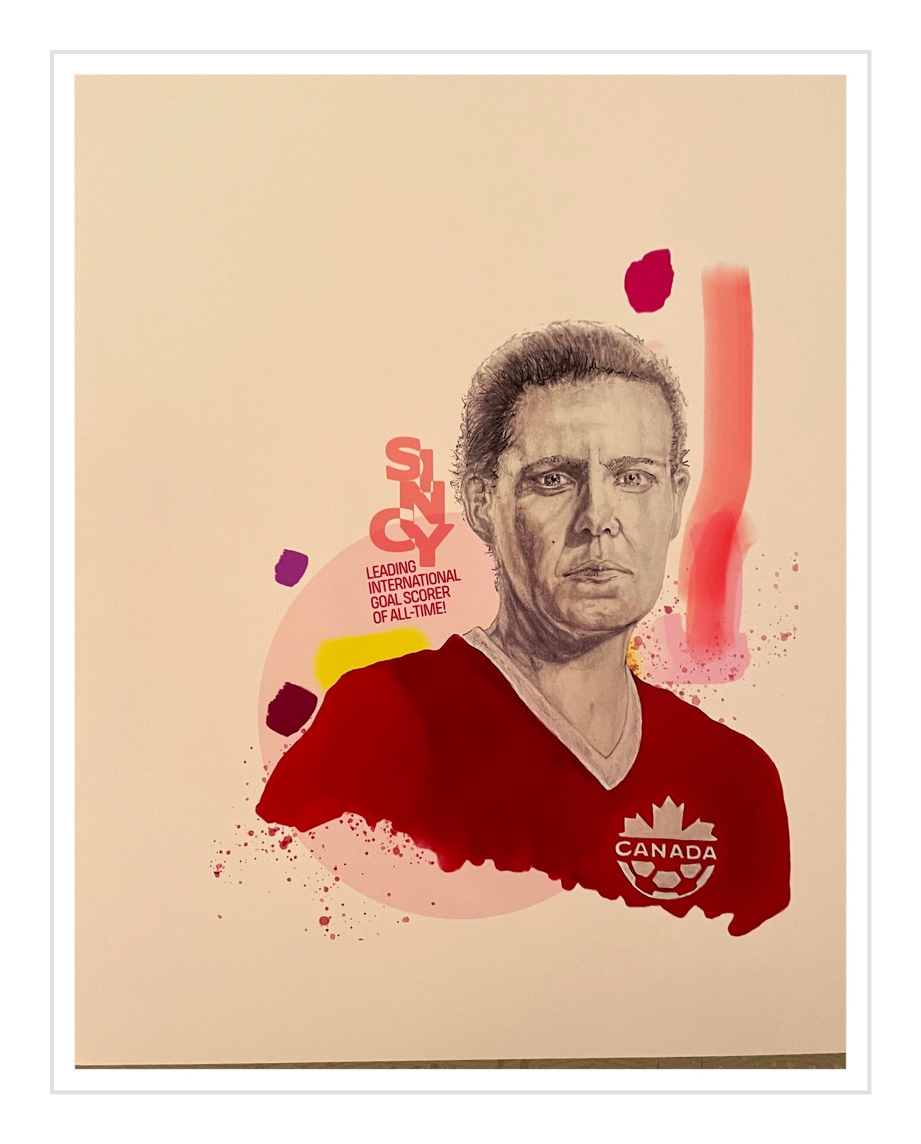 Legends of the Pitch Christine Sinclair limited edition print by Son of Henry with white frame