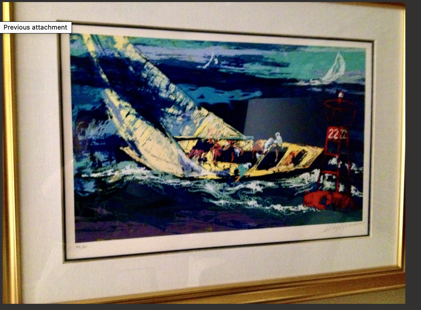 The 1970’s America’s Cup: Intrepid vs. Gretel II by Leroy Neiman