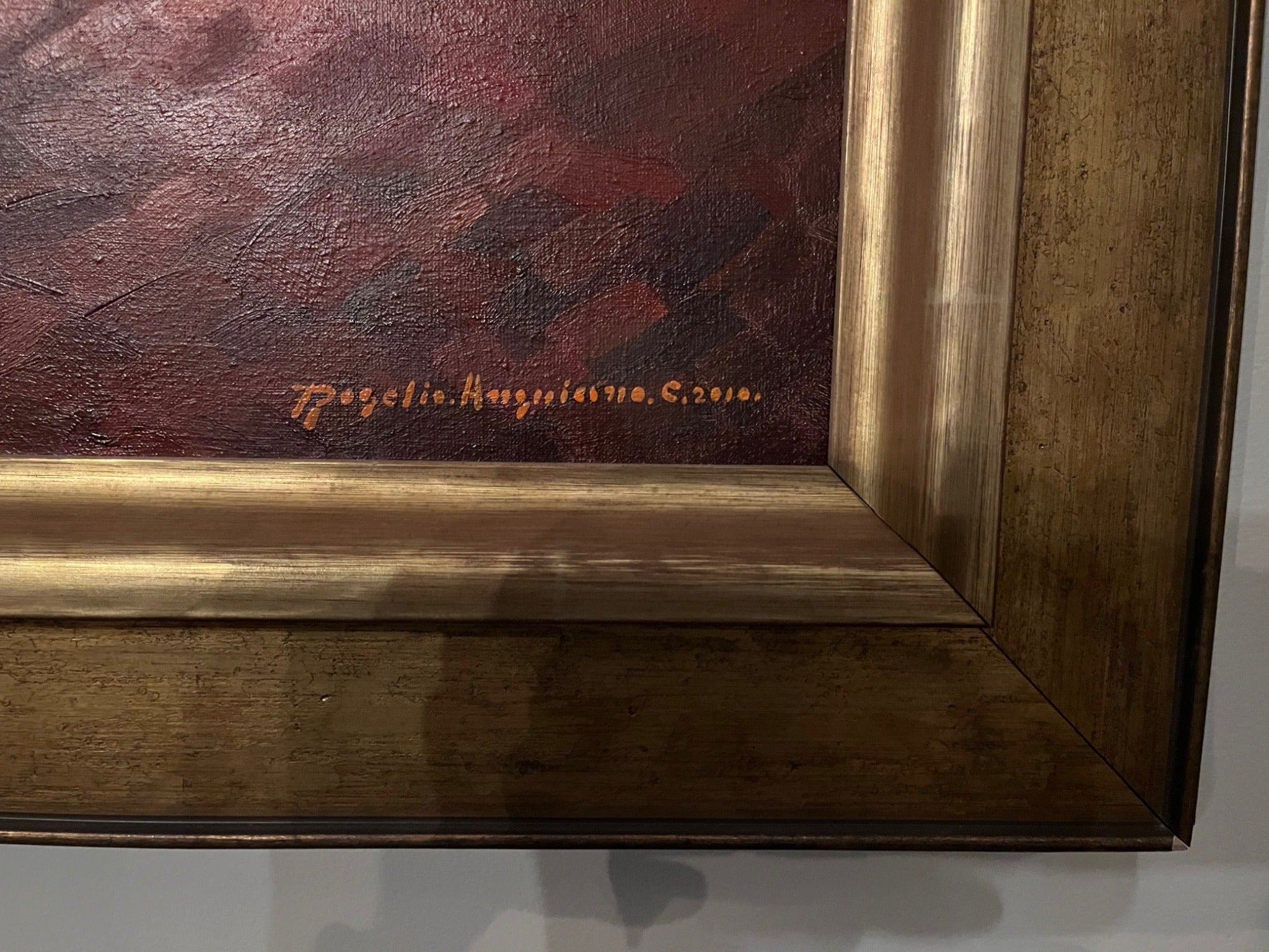 Artist signature detail for Rosa Arboleda by Rogelio Anguiano Cabrera