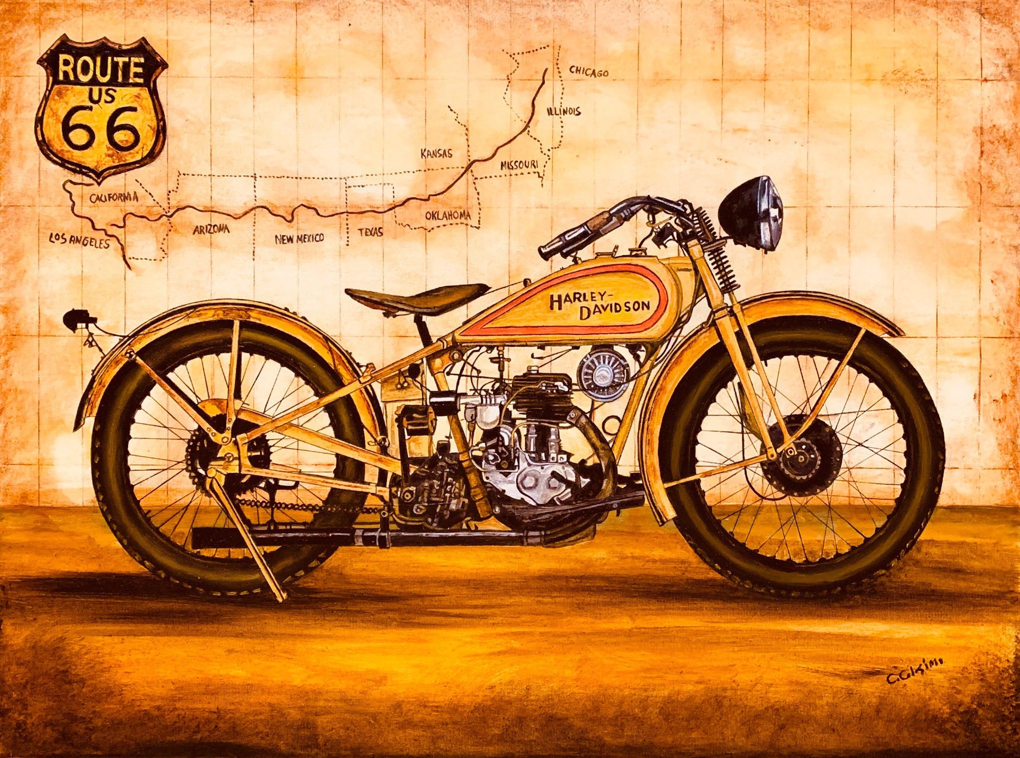 Route 66 by Catherine Colosimo, 18 × 24 in, THE FULSKA Collection