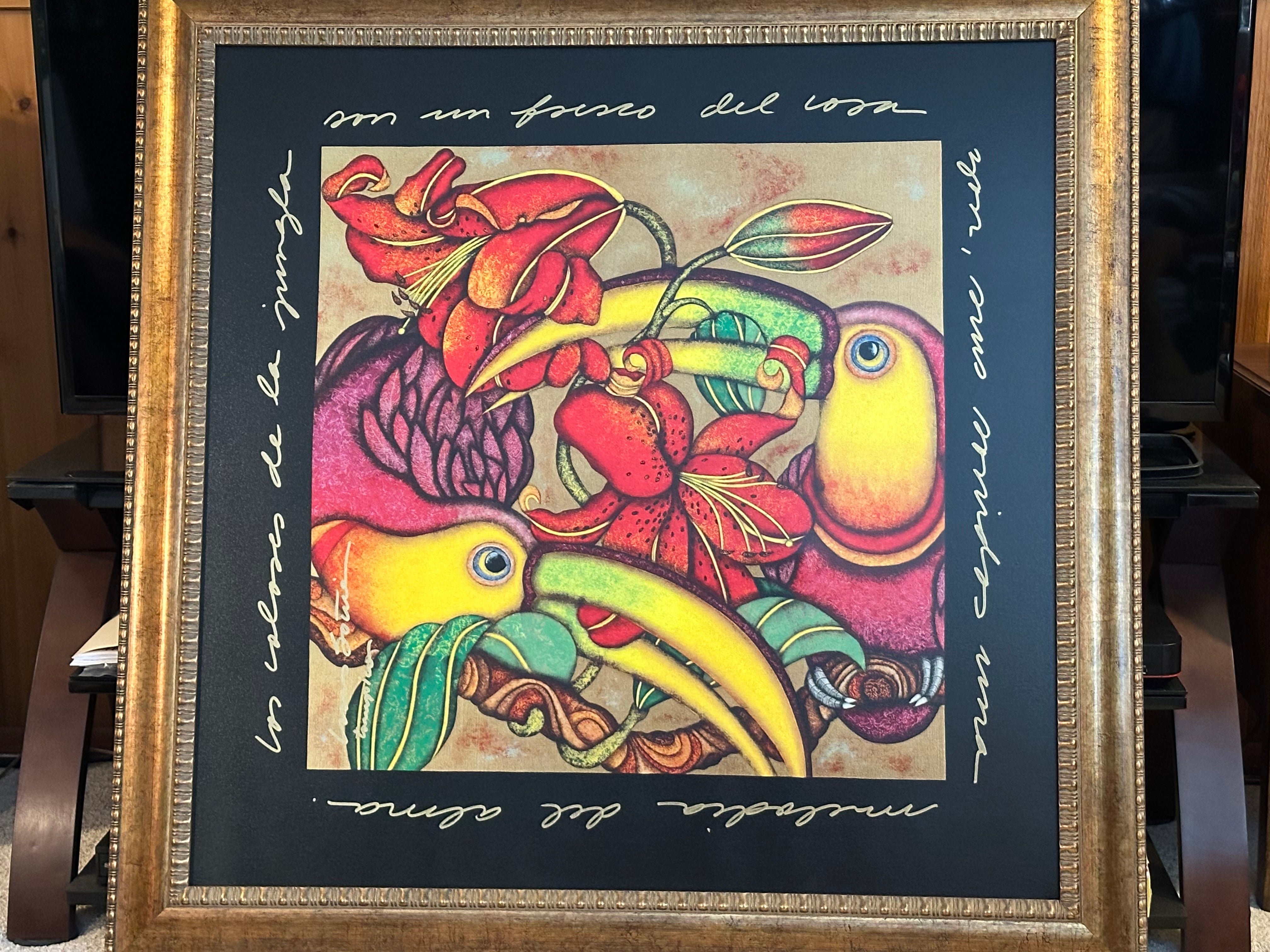 Jungle Symphony by L. Sotil, framed artwork, WB UTAH Collection