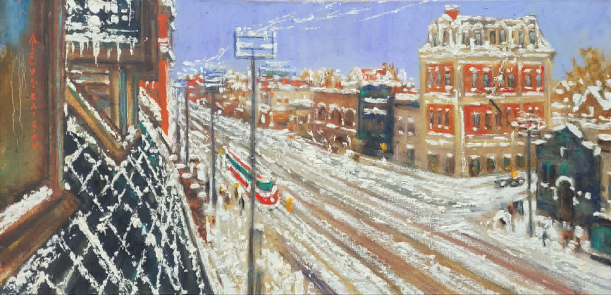 Winter Streetcar by Alexandre Evgrafov — original artwork