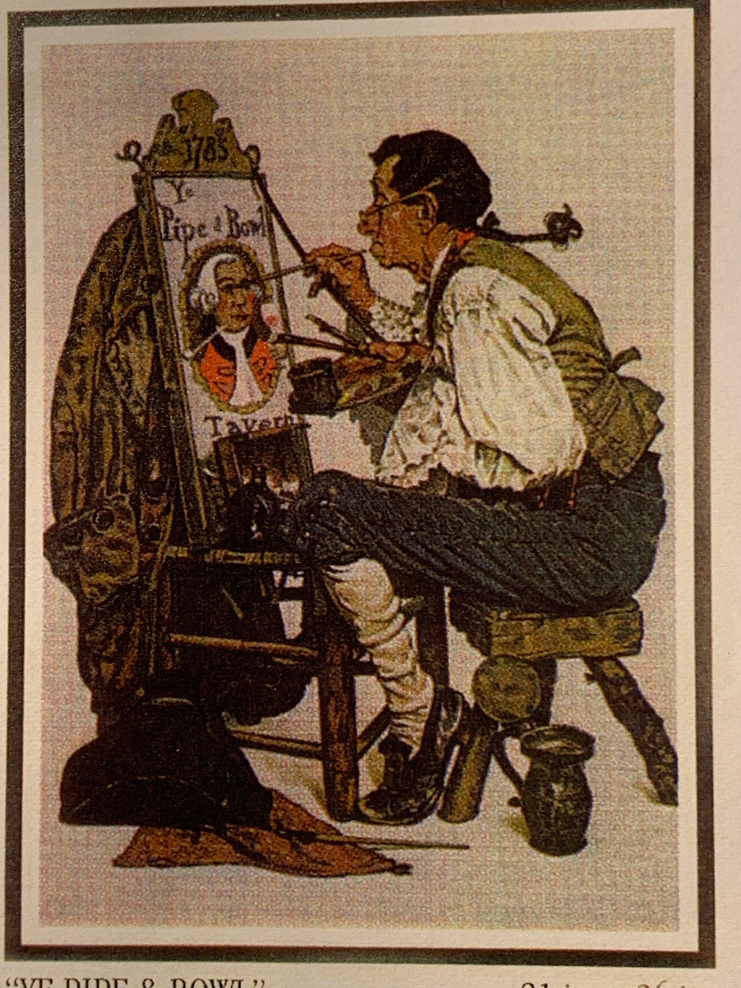 Ye Pipe and Bowl by Norman Rockwell