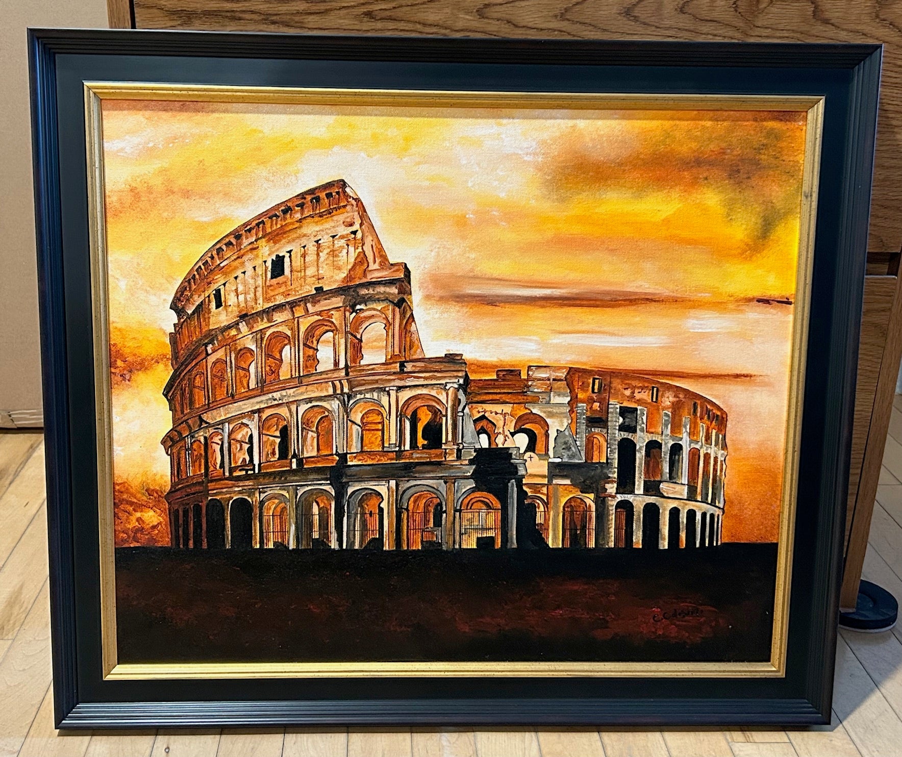 Coloseum by Catherine Colosimo, framed original artwork, Brunswick reference 34