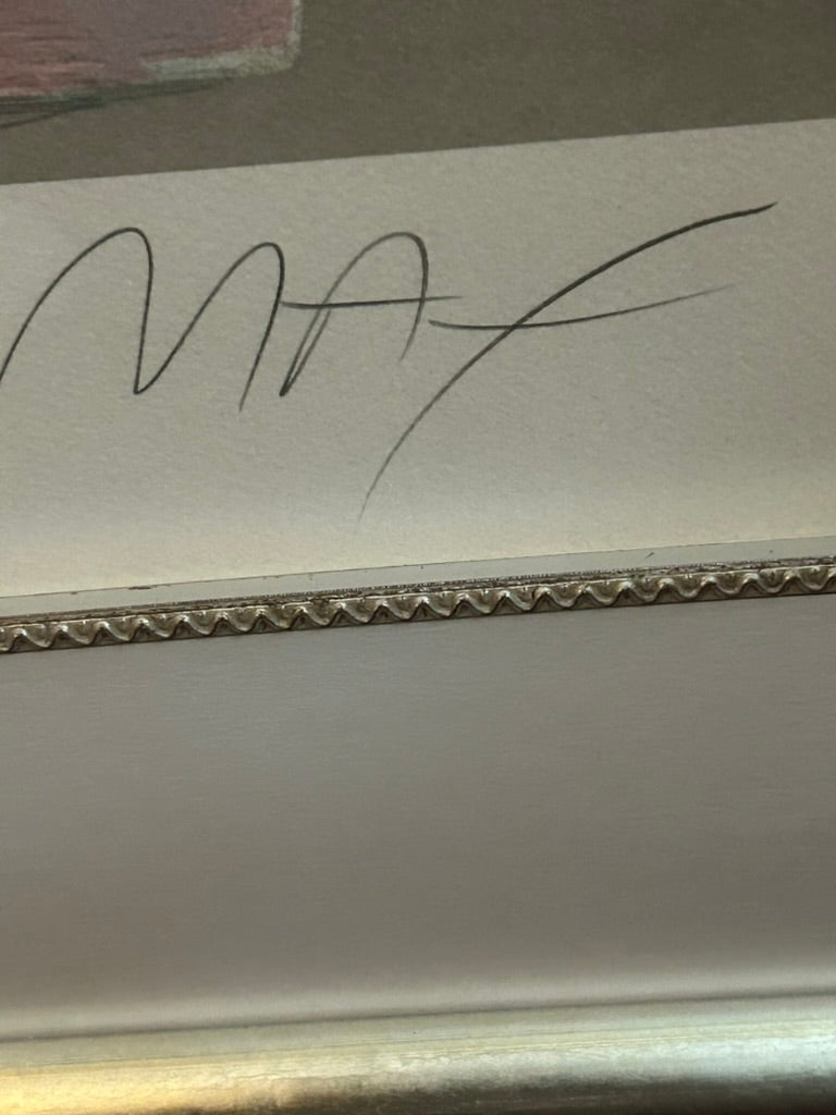 Artist signature detail for Flowers in Vase by Peter Max