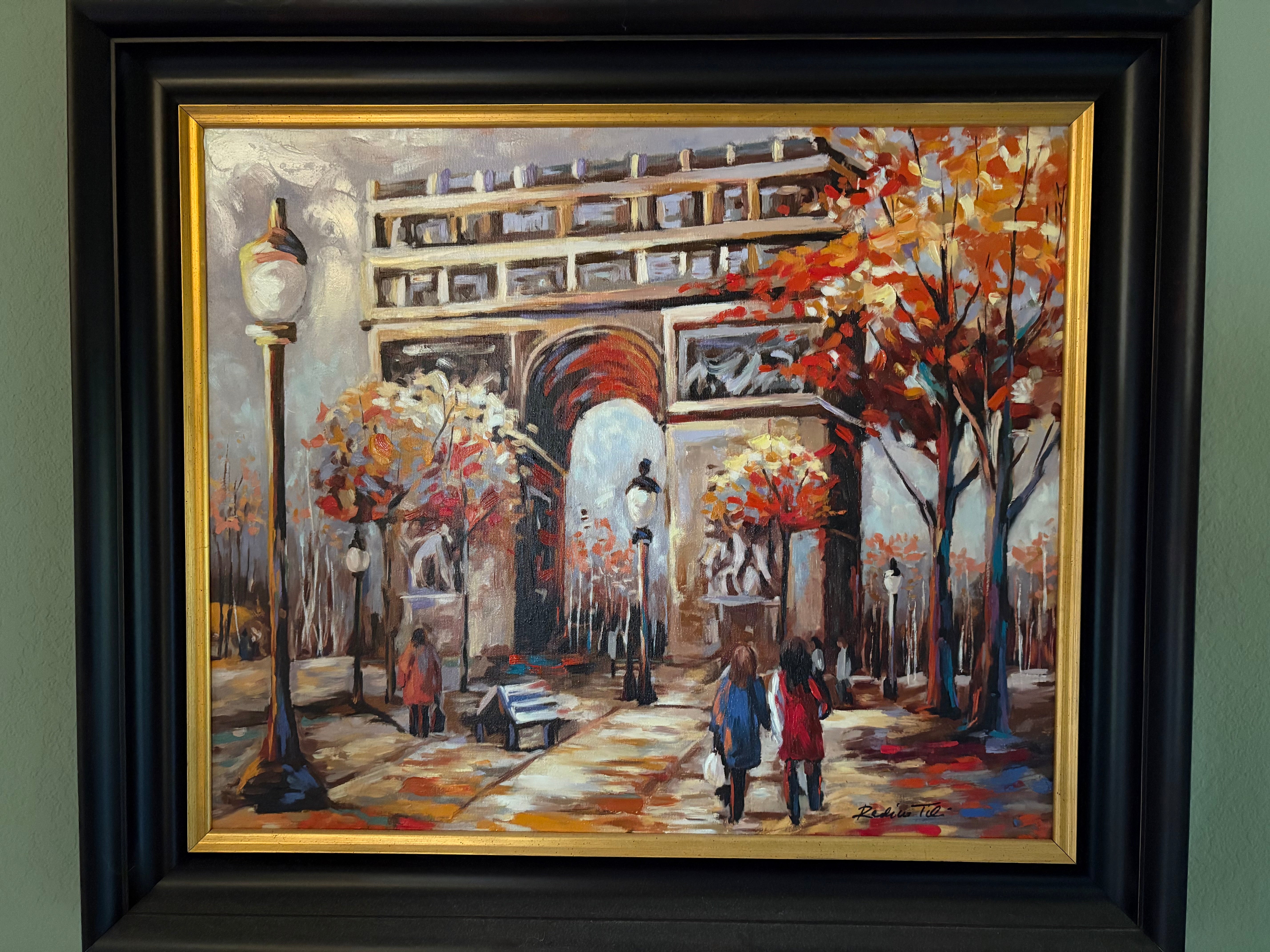 Arc de Triomphe XXXVII by Redina Tili, framed oil on canvas from the Gorado Collection