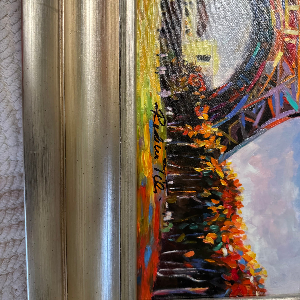Artist signature detail for Eiffel Tower - HGW Regina Collection