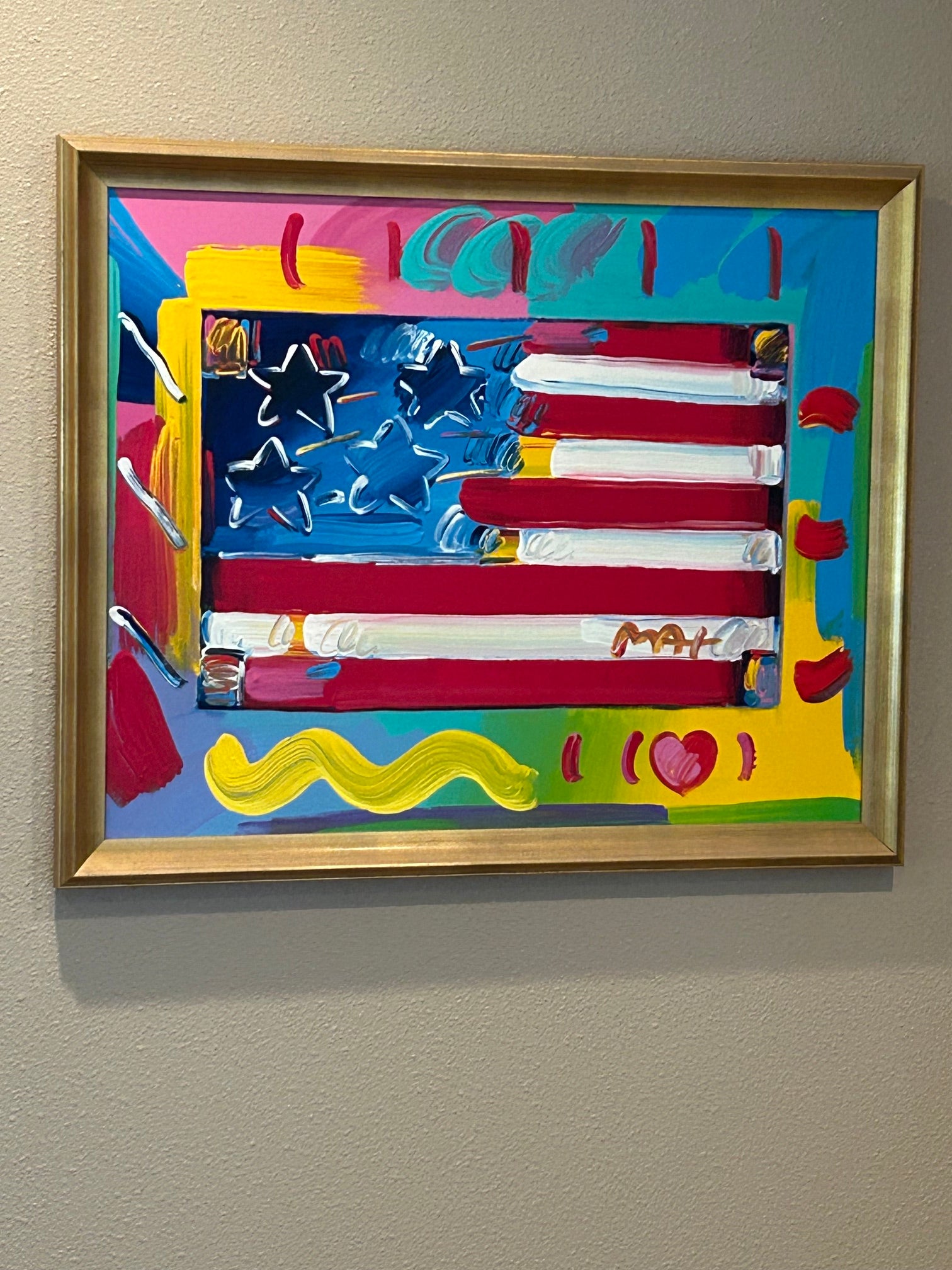 Flag with Heart Ver II #17 by Peter Max