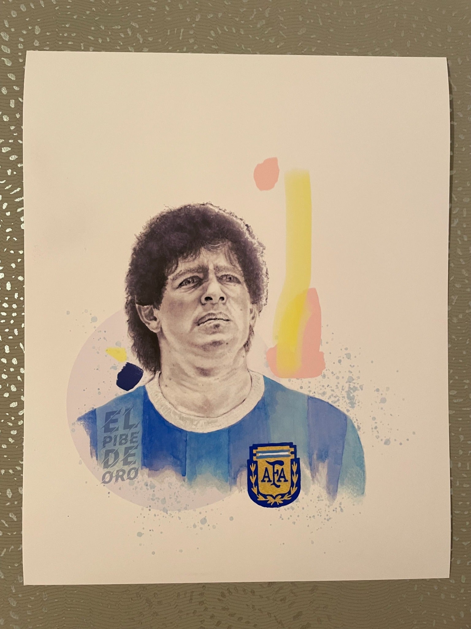 Legends of the Pitch Diego Maradona limited edition print by Son of Henry
