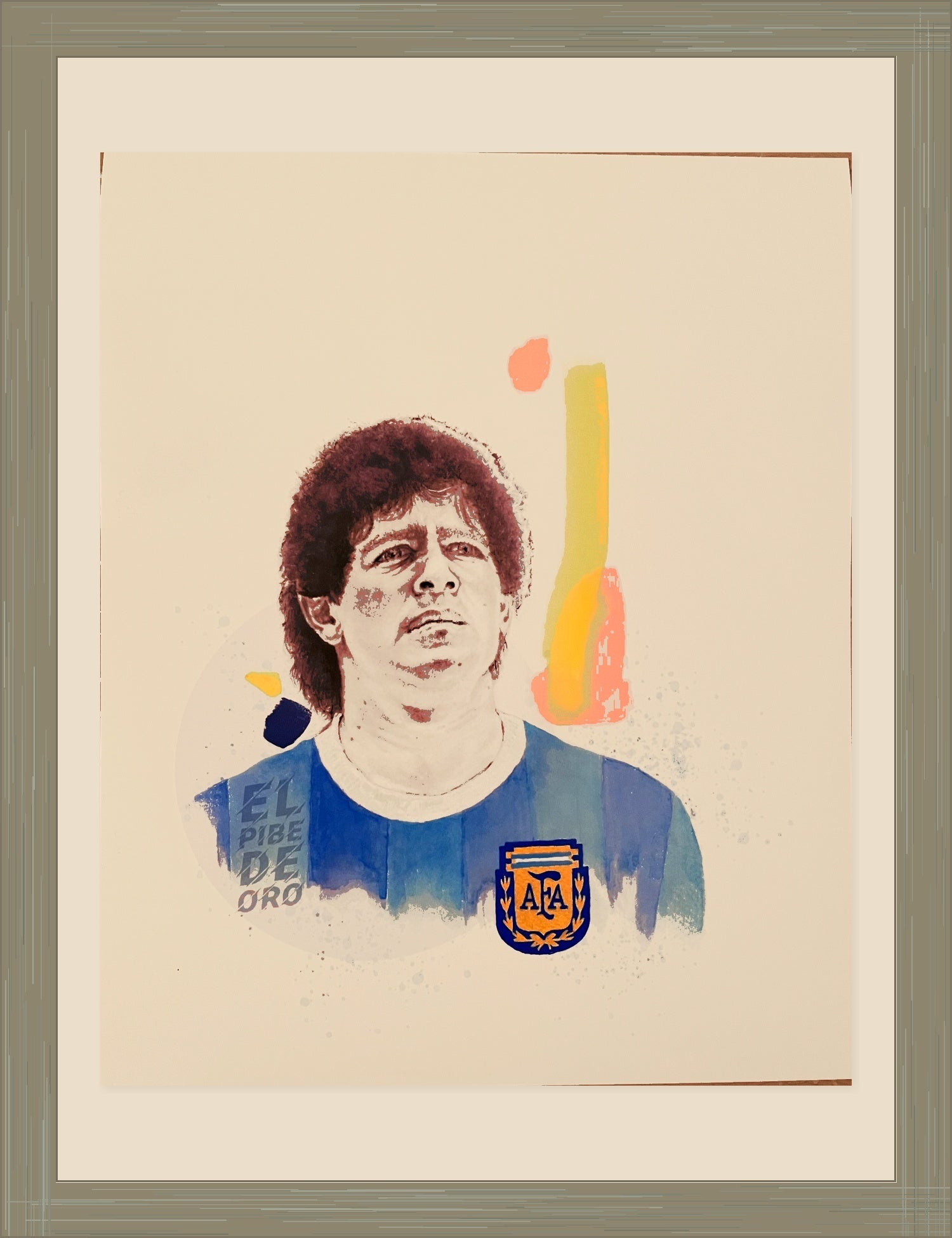Legends of the Pitch Diego Maradona limited edition print with red enhanced white border