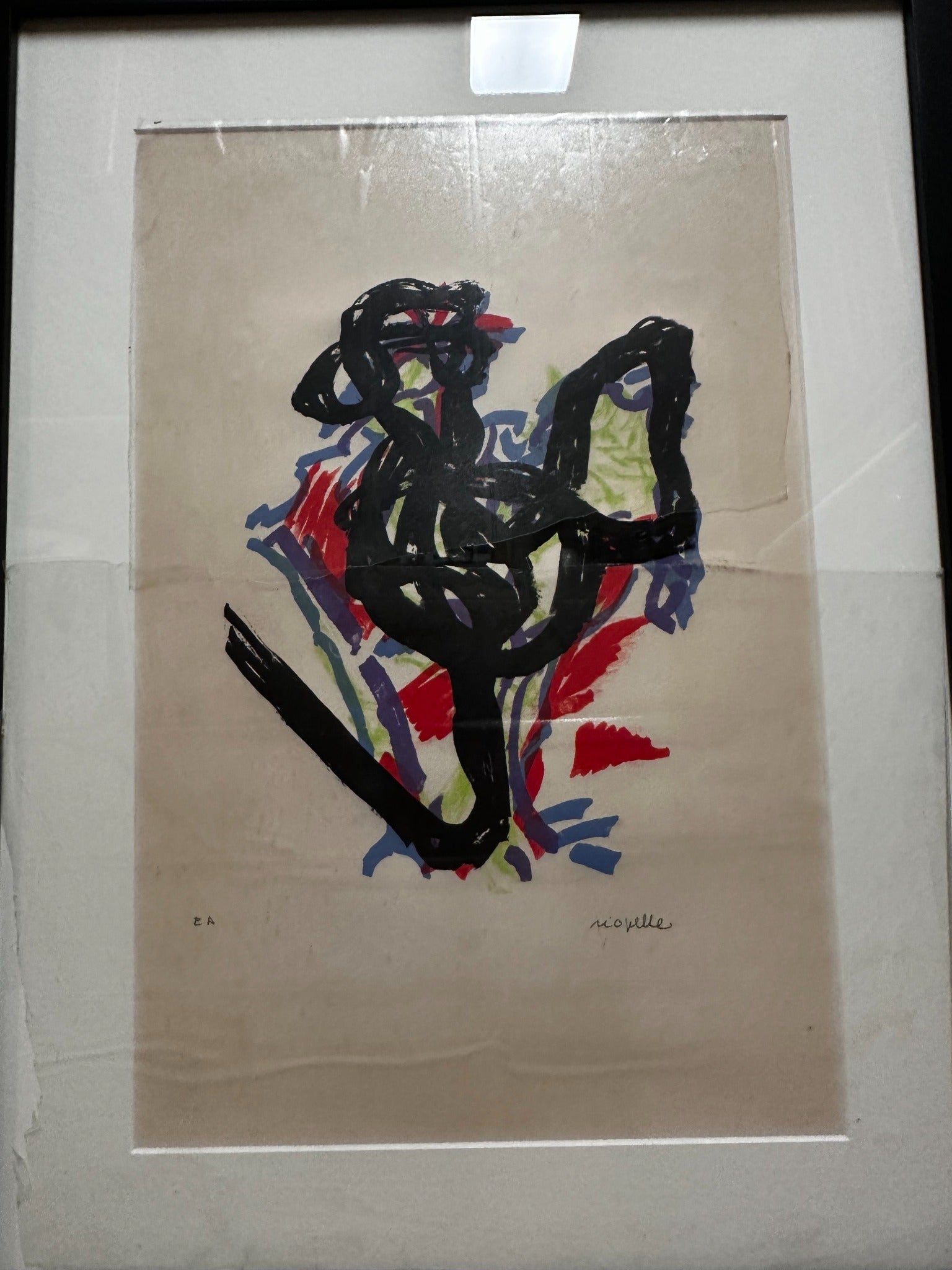 Parler de Corde Le Coq 1972 lithograph by Jean-Paul Riopelle framed fine art