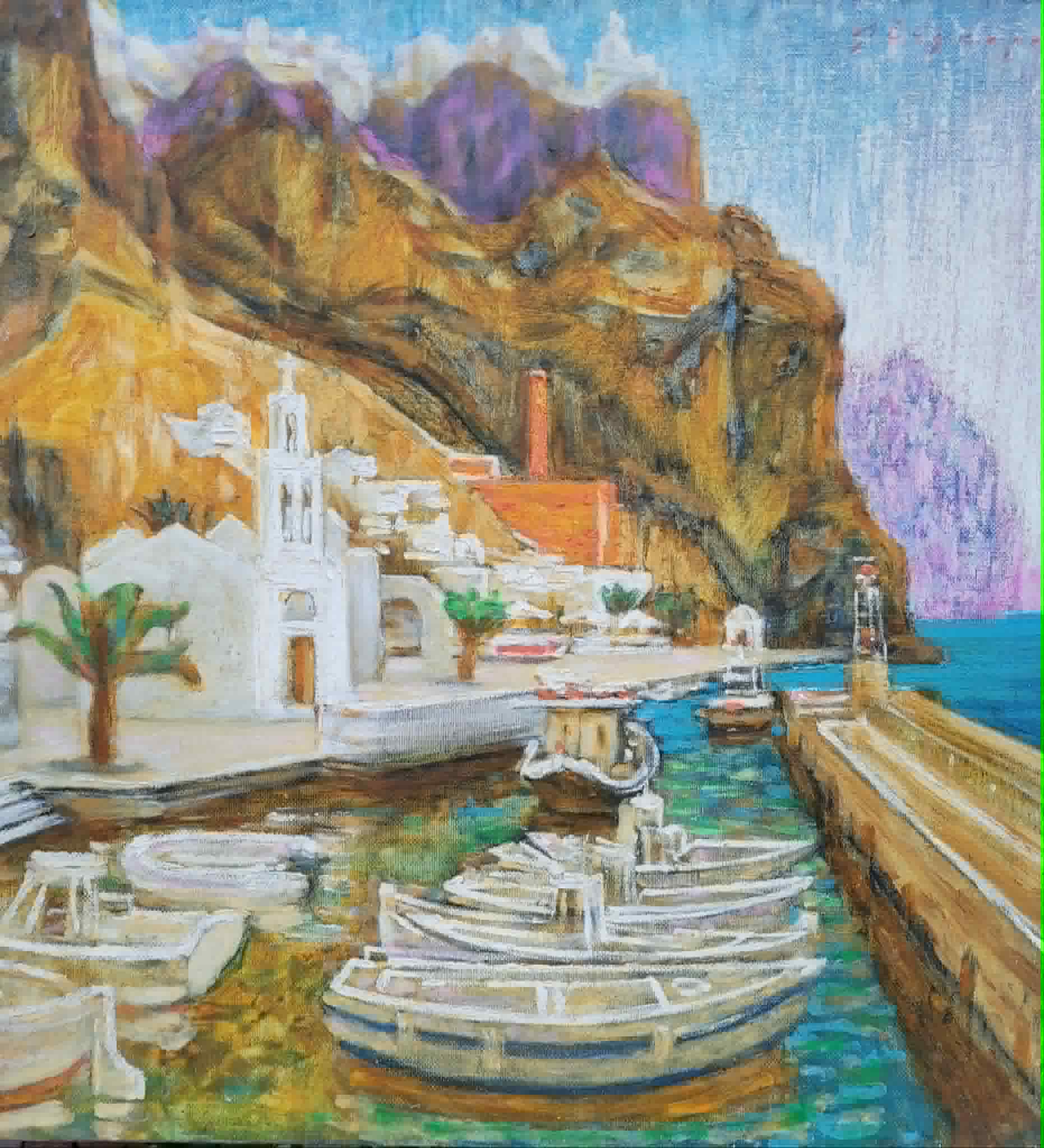 Santorini Port II by Alexandre Evgrafov — original artwork