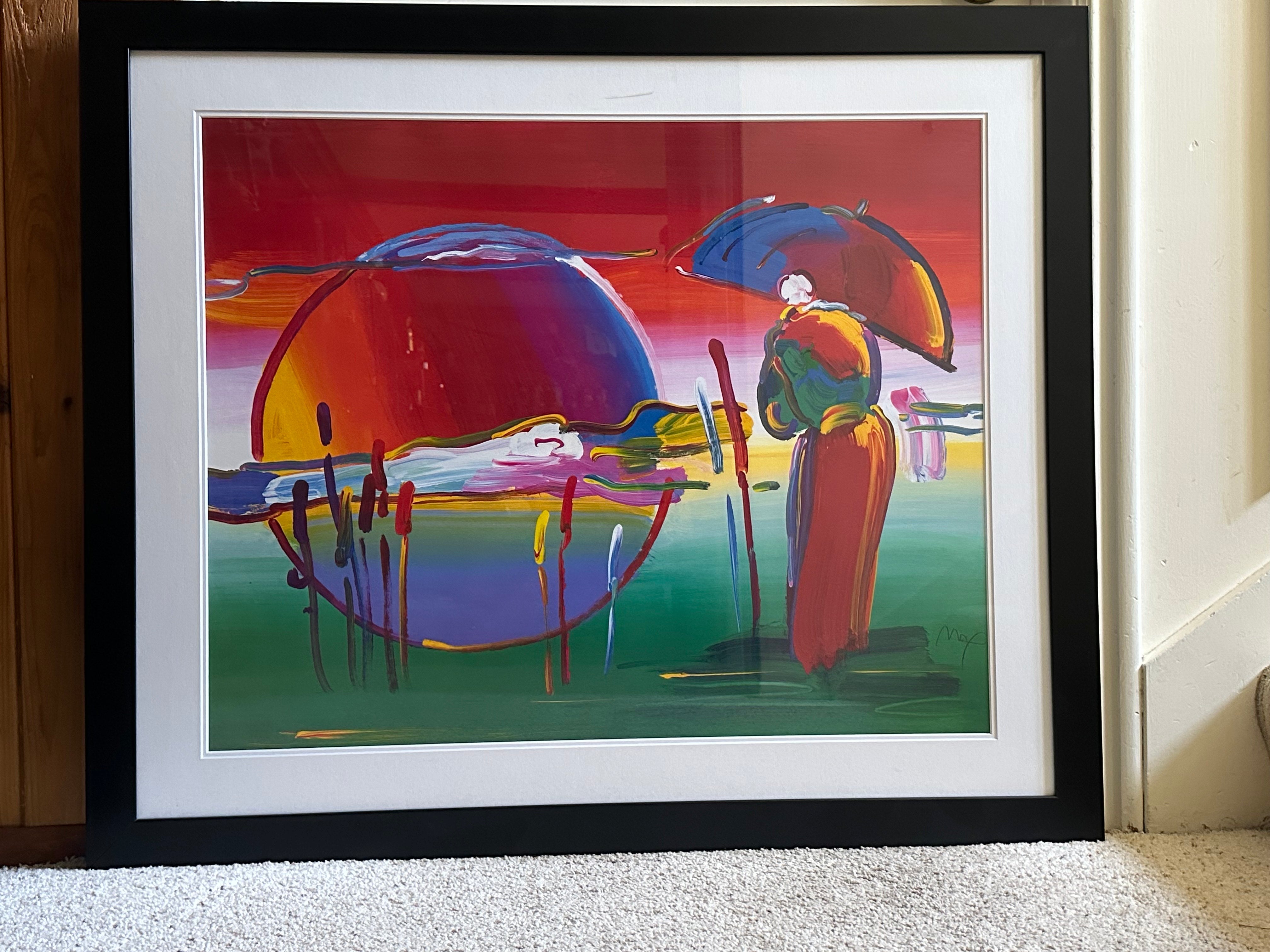 Rainbow Umbrella Man in Reeds 242/300 by Peter Max, WB UTAH Collection