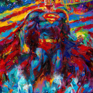 Superman Hand Signed Oil on Canvas 48x60 by Artist Blend Cota