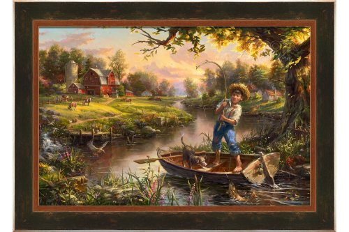 Gone Fishing Signed Oil On Canvas 24 x 36 By Blend Cota